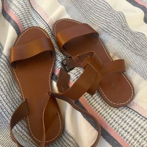 Brown leather Madewell Ankle strap sandals